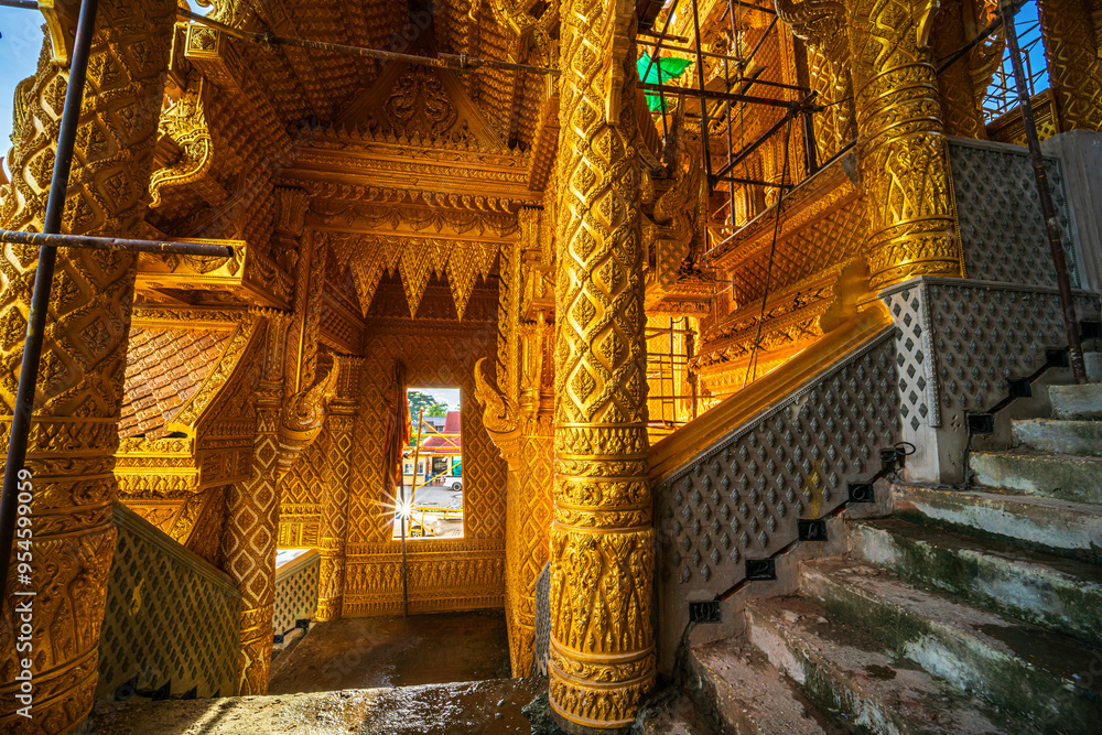 The beautiful Temple (Thai language:Wat Chan West) is a Buddhist temple (Thai language:Wat) It is a major tourist attraction Phitsanulok,Thailand,Under construction