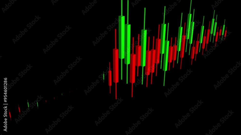 Candlestick. 3D animated chart of stock exchange trading. Animated stock exchange candles. Candlestick. 3D animated chart of stock exchange trading. Animated stock exchange candles.