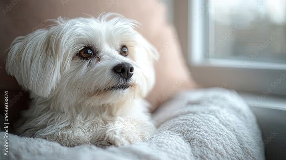 Portrait of a White Dog Isolated on White Background Portrait of a White Dog Isolated on White Background