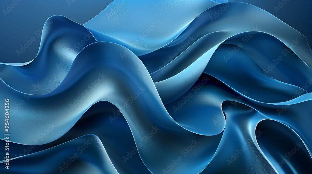 Obraz premium Blue Wavy Abstract Background with a Sense of Movement