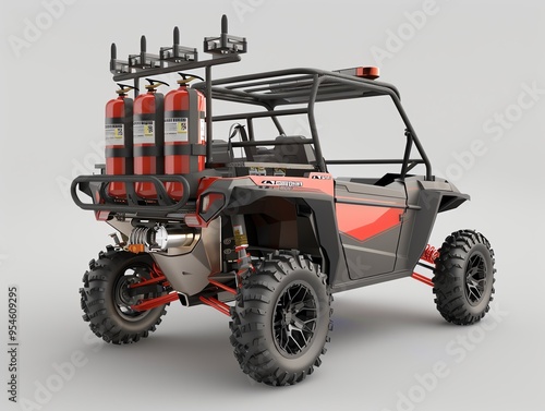 A 3D render of a UTV fire extinguisher mount photo