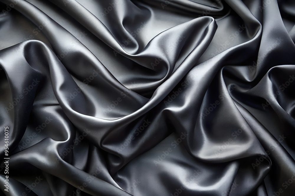 Fototapeta premium texture of black silk, black satin background