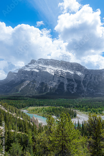 Tunnel Mountain in Banff, Canada with River Surrounding