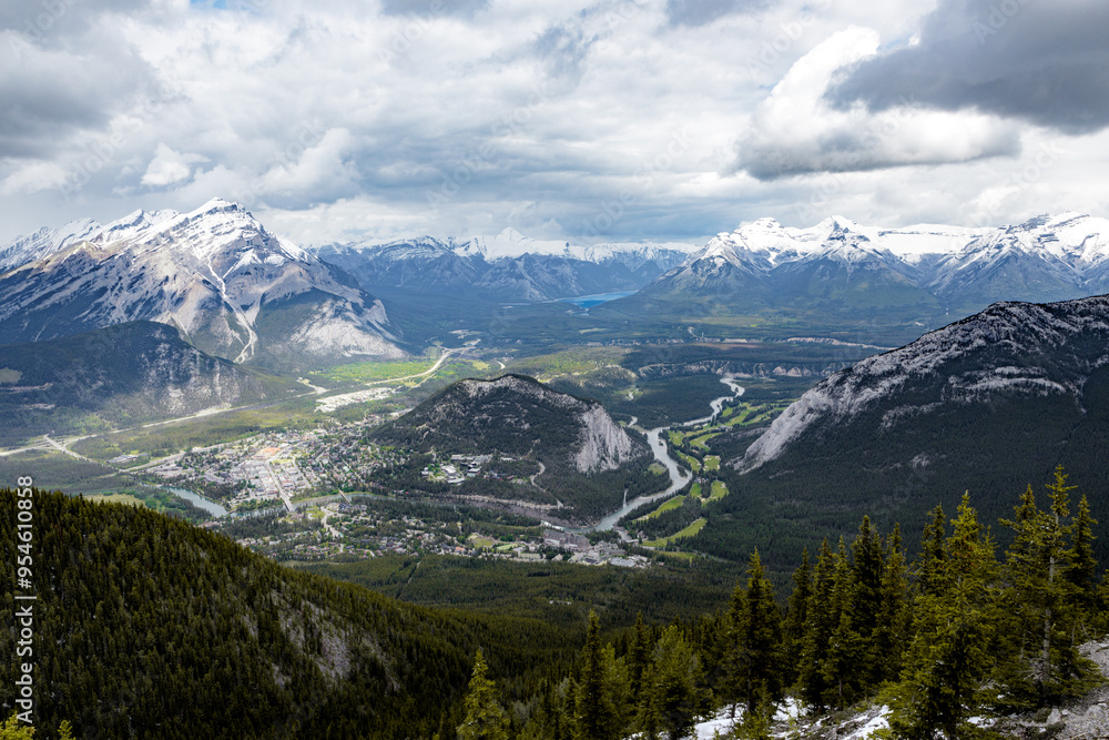 View of Banff Town from Sulphur Mountain, Canada View of Banff Town from Sulphur Mountain, Canada