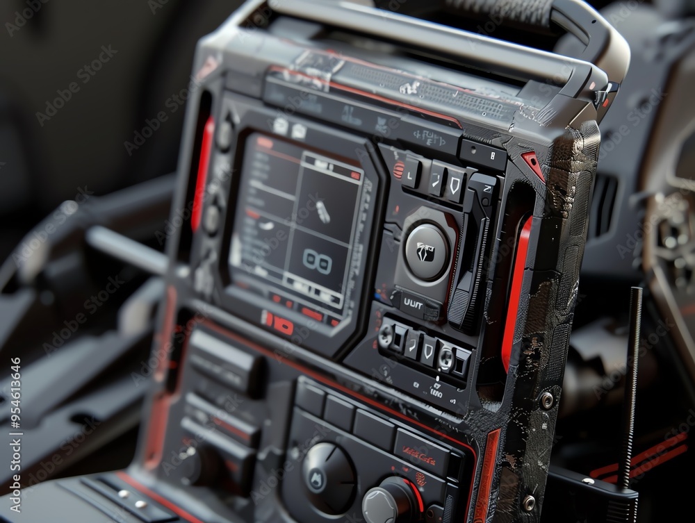 Fototapeta premium A 3D render of a UTV winch remote control