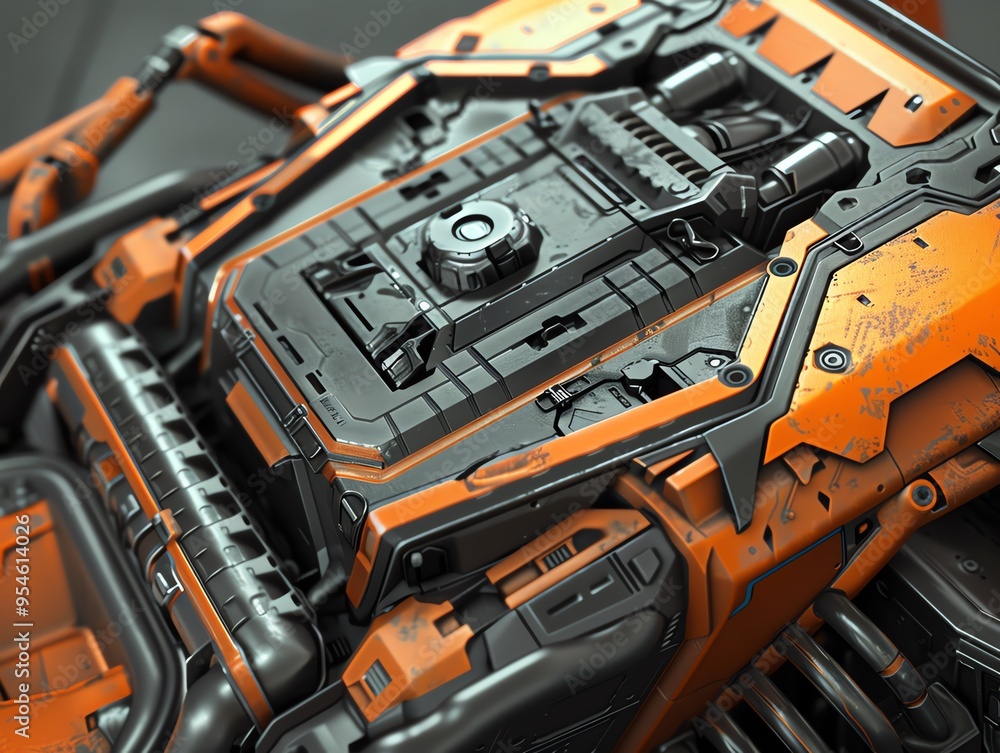 A 3D render of an ATV engine heat shield A 3D render of an ATV engine heat shield