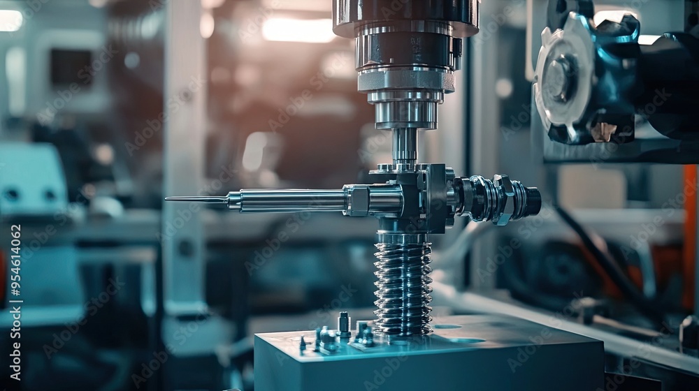 Robotic pneumatic piston unit in an industrial machine, highlighting automation and technology in production environments Robotic pneumatic piston unit in an industrial machine, highlighting automation and technology in production environments