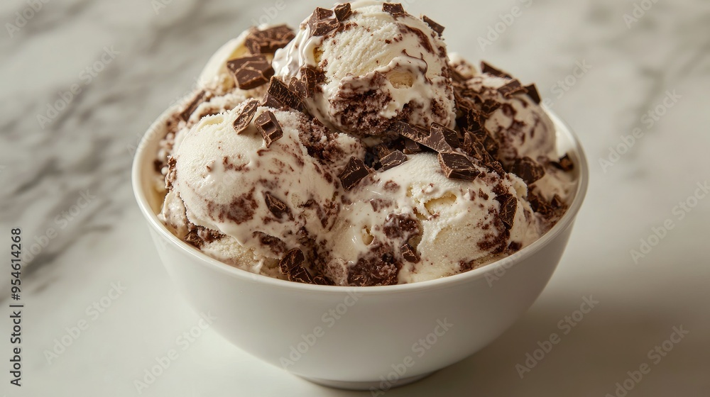 A bowl filled with rocky road ice cream, showcasing its rich chocolatey texture and crunchy mix-ins. A bowl filled with rocky road ice cream, showcasing its rich chocolatey texture and crunchy mix-ins.