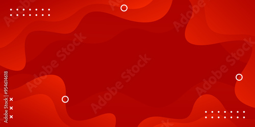 Abstract red fluid wave background with geometric shapes, modern dynamic wallpaper. Vector illustration. Suitable for templates, sale banners, events, ads, web and pages