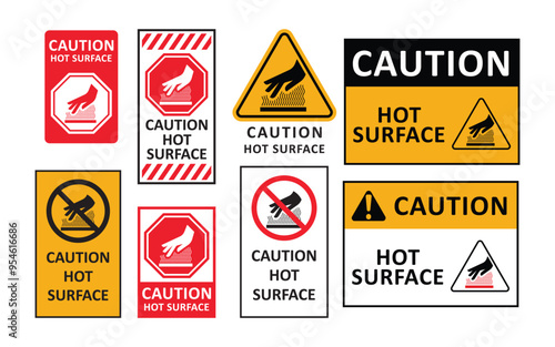 hot surface sign collection vector design