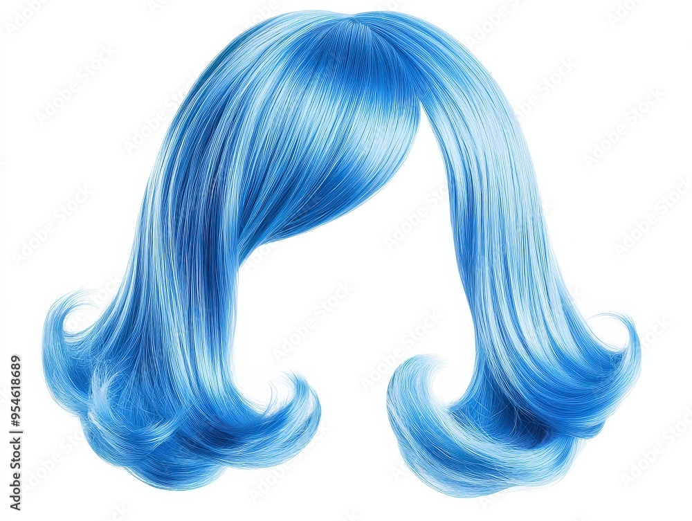 Medium Bob With Curls Icy Blue Wig On White Background, Ideal For Magical Girl Styles, Winter-Themed Characters, And Whimsical Fashion Inspirations . Generative ai Medium Bob With Curls Icy Blue Wig On White Background, Ideal For Magical Girl Styles, Winter-Themed Characters, And Whimsical Fashion Inspirations . Generative ai