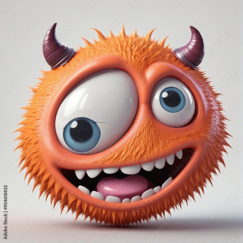 cute bacteria monster isolated on white background. cute bacteria monster isolated on white background.