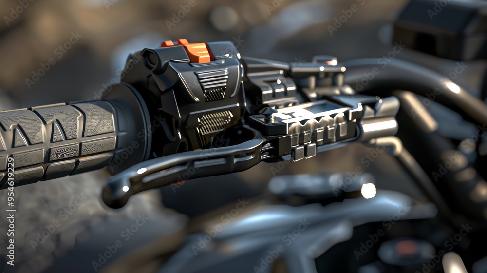 Fototapeta premium A realistic 3D render of ATV handlebar switch