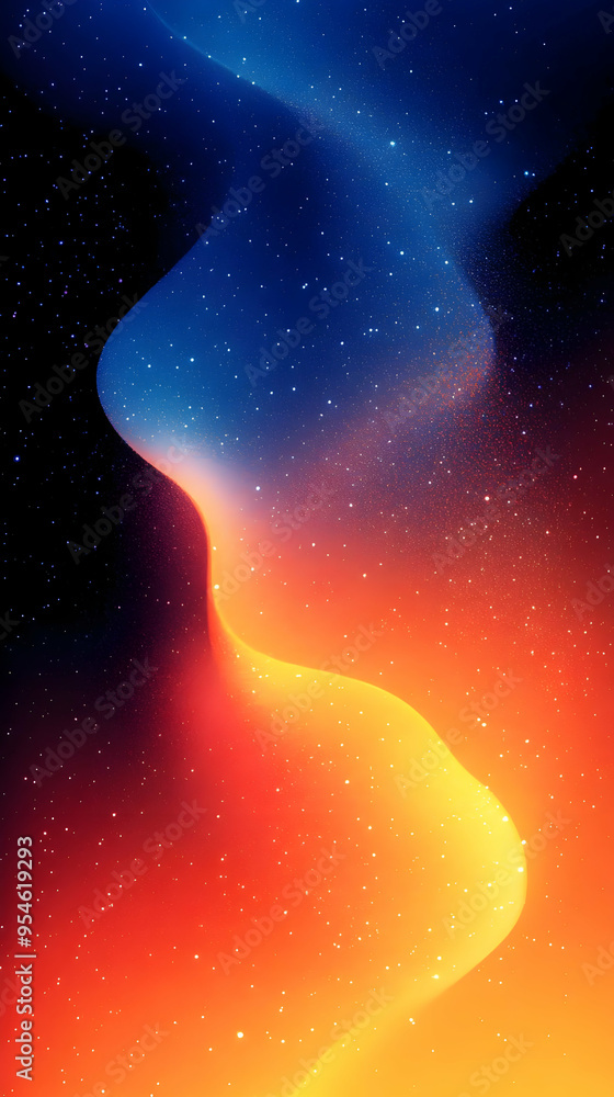 Abstract gradient with starry night sky. Abstract gradient with starry night sky.