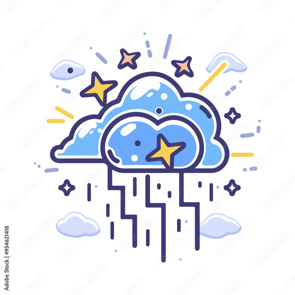 Naklejka premium Thunderstorm vector icon