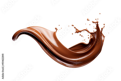 Chocolate liquid splash, white background, brown, sweet treat