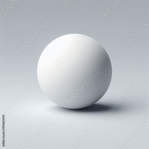 A single white sphere on a white background