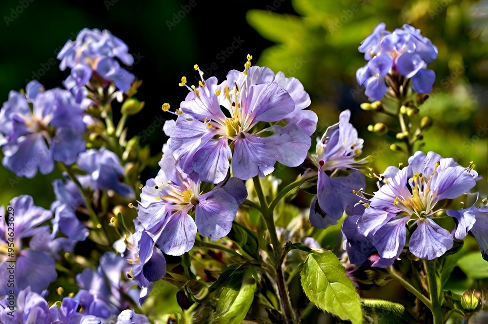 Beautiful view of a bunch of purple flowers in a beautiful forest