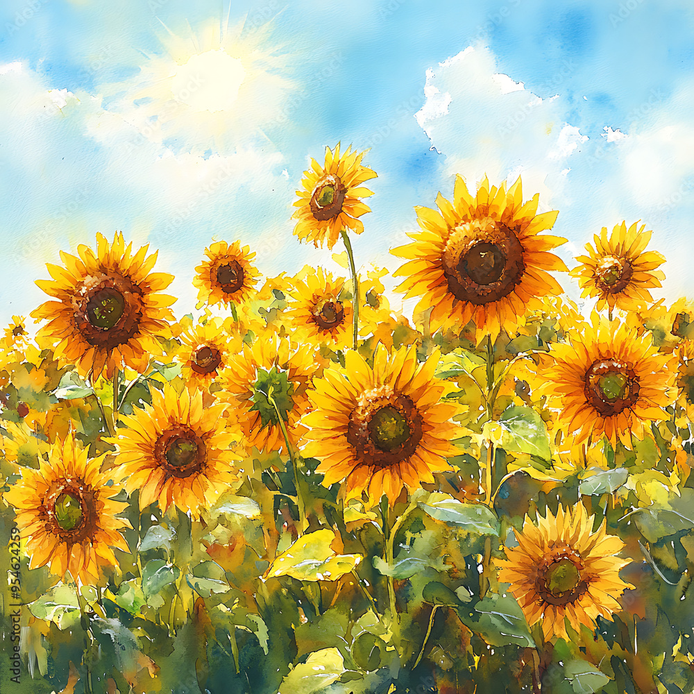 Fototapeta premium Bright Sunflower Field