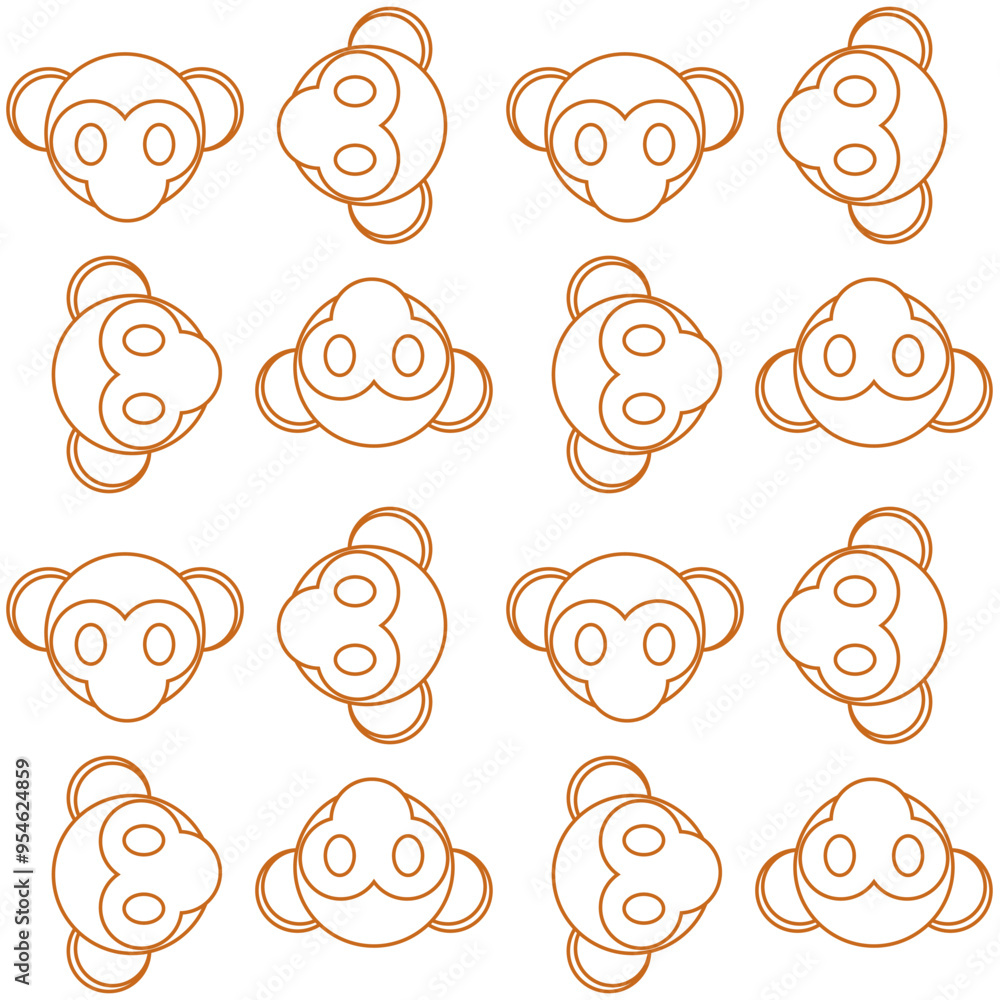 monkey cute pattern with white background, seamless pattern monkey cute pattern with white background, seamless pattern