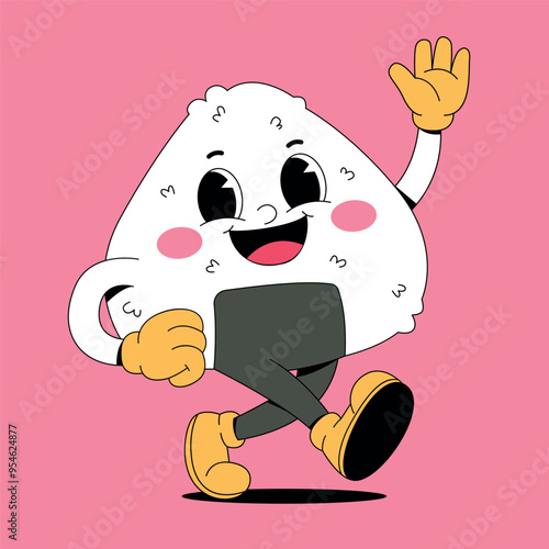 Cartoon walking onigiri