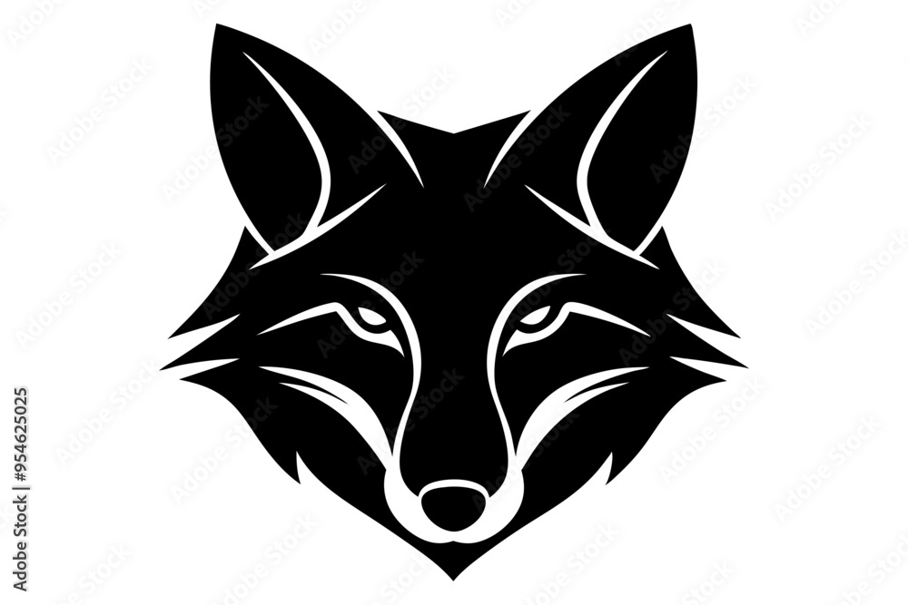 Obraz premium Fox head silhouette vector illustration