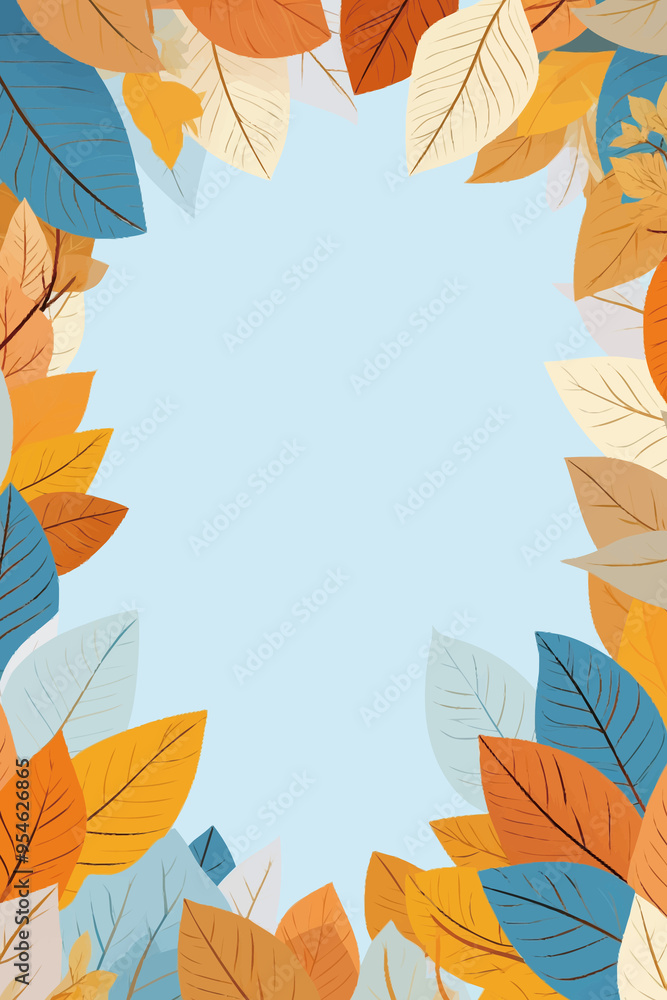 Fototapeta premium Vector foliage pattern frame