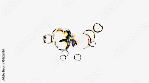 3D animation of abstract volume objects. Abstract morph liquid forms of water on white background. 4k seamless loop animated template
