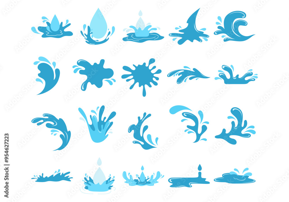 Water Splash Illustration Set Water Splash Illustration Set