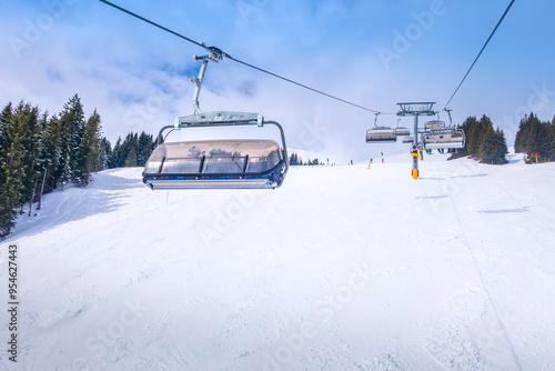 Ski slope in Saalbach, Austria photo