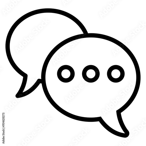 Talking, chat, speaking, message icon in thin line style vector illustration graphic design
