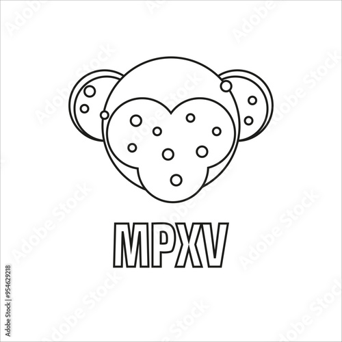 monkey pox icon, mpxv virus