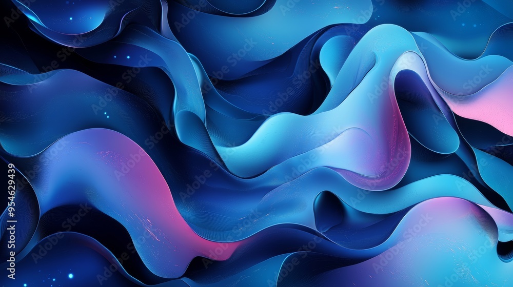 Obraz premium Colorful geometric background. Blue elements with fluid gradient. Dynamic shapes composition