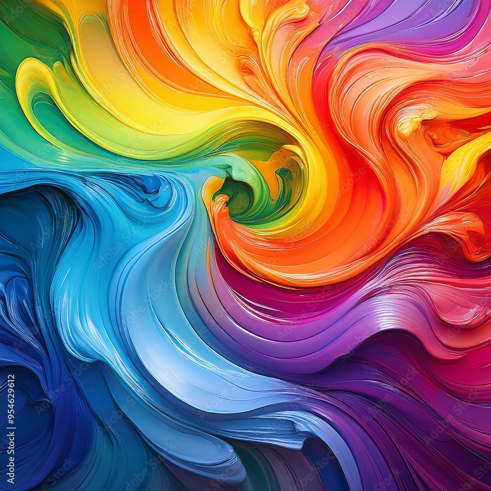 Obraz premium Rainbow paint swirl wallpaper/ background