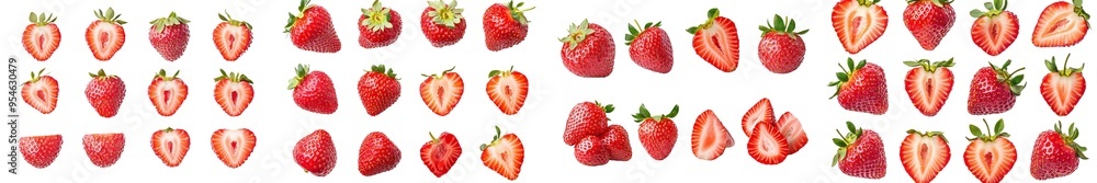 An isolated strawberry with a full depth of field, isolated on a white background An isolated strawberry with a full depth of field, isolated on a white background