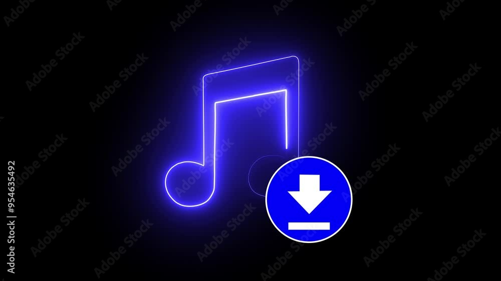 Blue color Neon animation of downloading symbol, arrow animation on black background with alpha channel. Creative modern downloading arrow process icon. Neon animation of downloading symbol Blue color Neon animation of downloading symbol, arrow animation on black background with alpha channel. Creative modern downloading arrow process icon. Neon animation of downloading symbol
