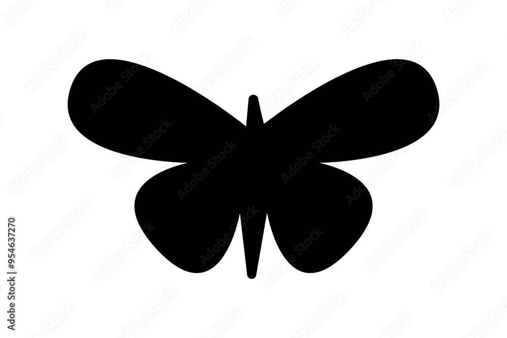 Butterfly silhouette art and outline vector icon Butterfly silhouette art and outline vector icon