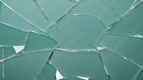 broken glass texture on green background