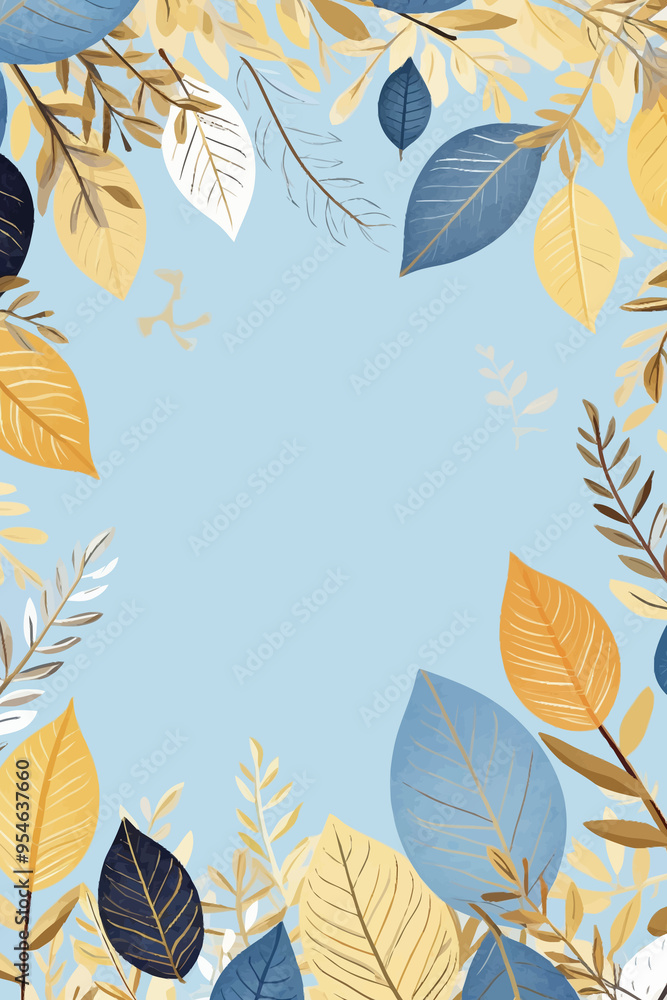 Fototapeta premium Vector foliage pattern frame