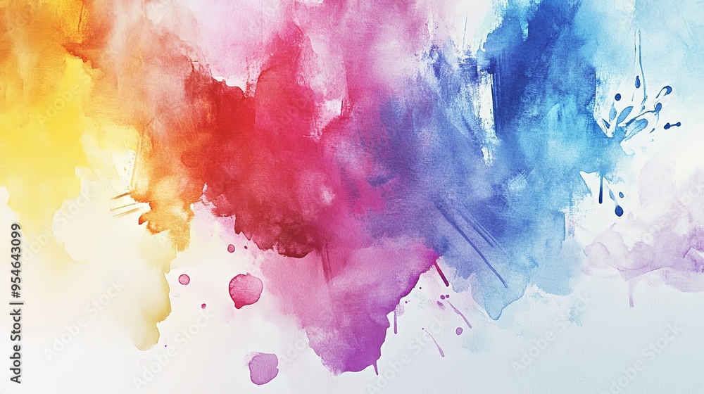 Obraz premium Colorful Liquid Splashes Against White Background