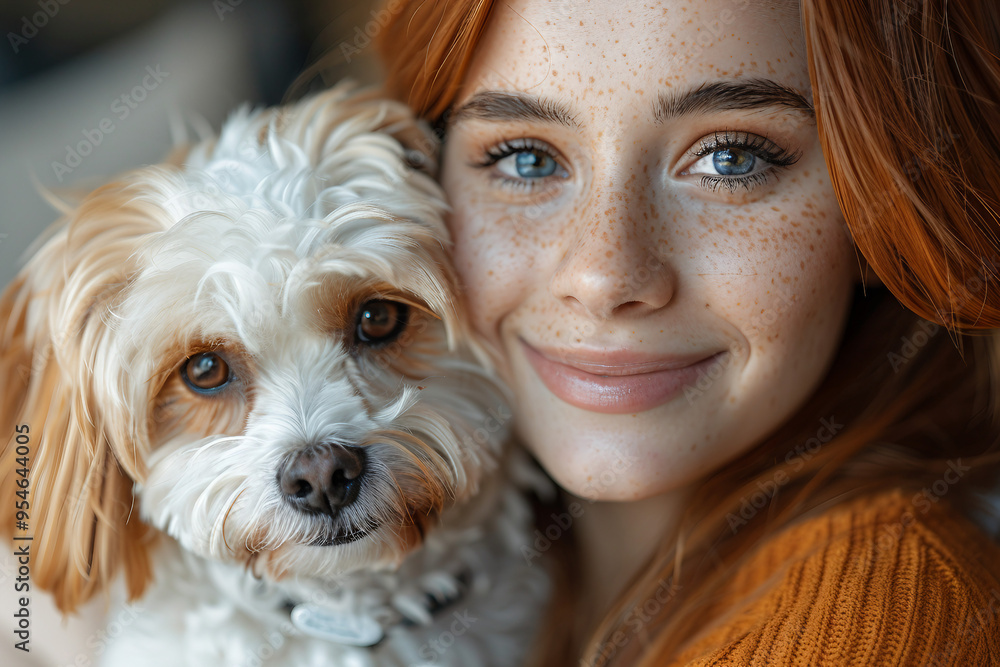 Image showing human love and care for pet generative ai concept Image showing human love and care for pet generative ai concept