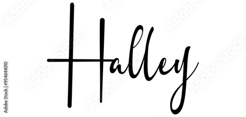 Halley - colore nero - parola nome scritta - ideale per websites, presentazioni, biglietti, banners, sweatshirt, stampe, cricut, silhouette, sublimazioni, etichette, adesivi
