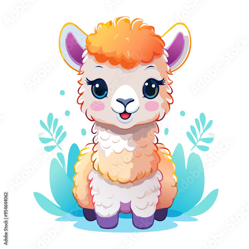 Alpaca Cute Small Cartoon Baby Animal Character