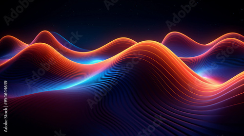 Futuristic Abstract Flow of Colorful Waves Sweeping Across the Wallpaper, Creating a Vibrant and Captivating Background Effect 