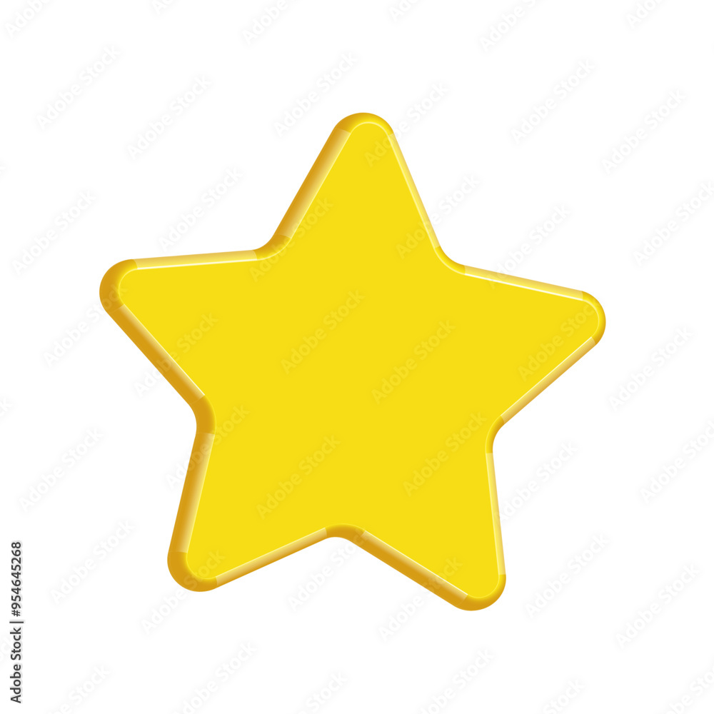 illustration of a simple minimalist 3d golden star illustration of a simple minimalist 3d golden star