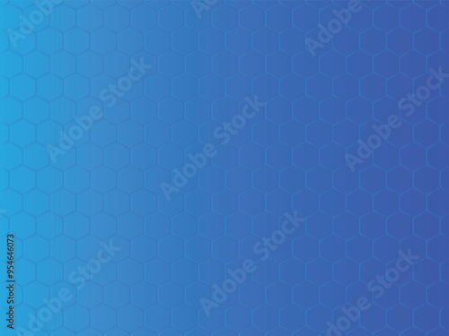 honeycomb on a gradient blue background. Perspective view on polygon look like honeycomb. Isometric geometry 3D illustration.