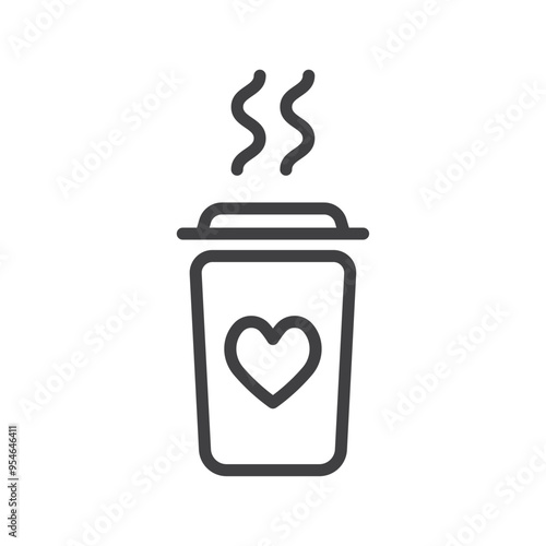 coffee icon with love