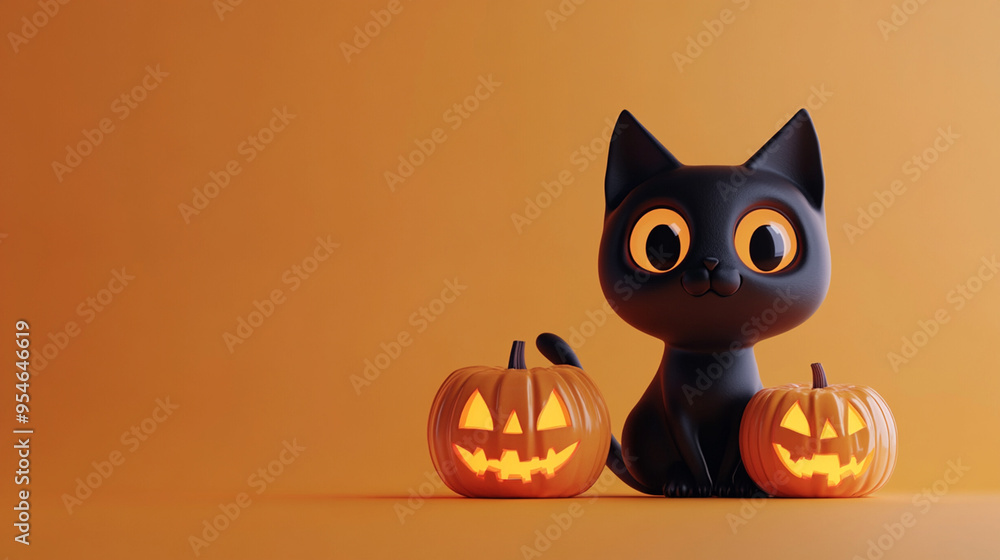 3d halloween background with copyspace. halloween background concept. Generative AI. 3d halloween background with copyspace. halloween background concept. Generative AI.