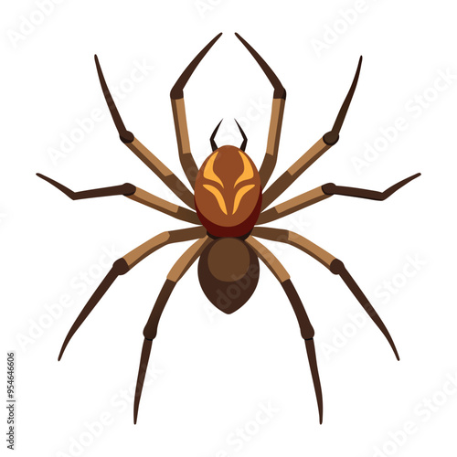 Illustration of Brown Recluse Spider Isolated on white