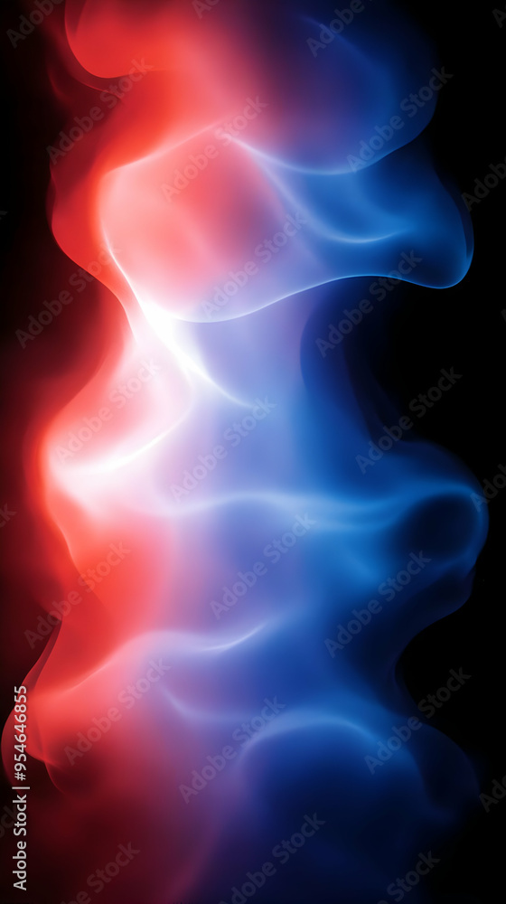 Abstract red and blue glowing smoke on black background. Abstract red and blue glowing smoke on black background.